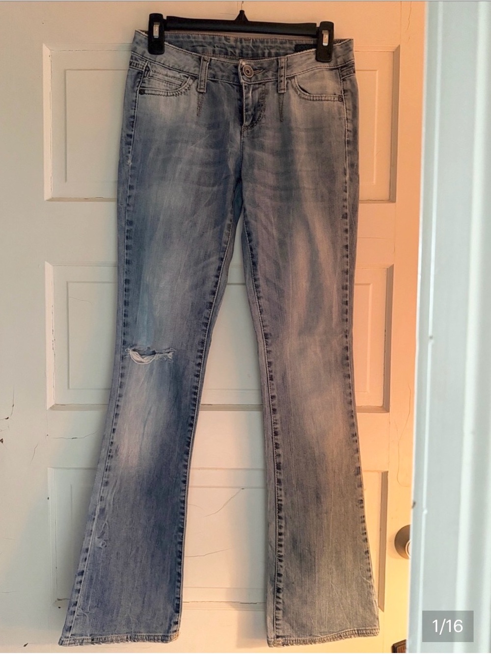 United Colors Of Benetton Washed Light Blue Flare Jeans